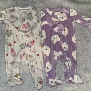 2 carters stretchy fleece double zips